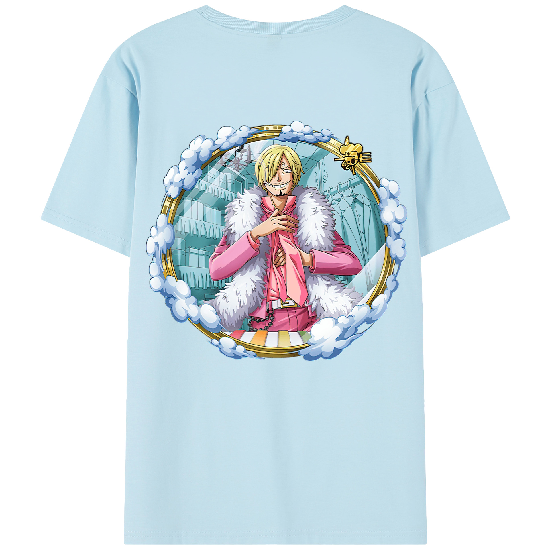 ワンピース サンジ ONE PIECE Sanji 綿100％半袖Tシャツ（背面プリント）